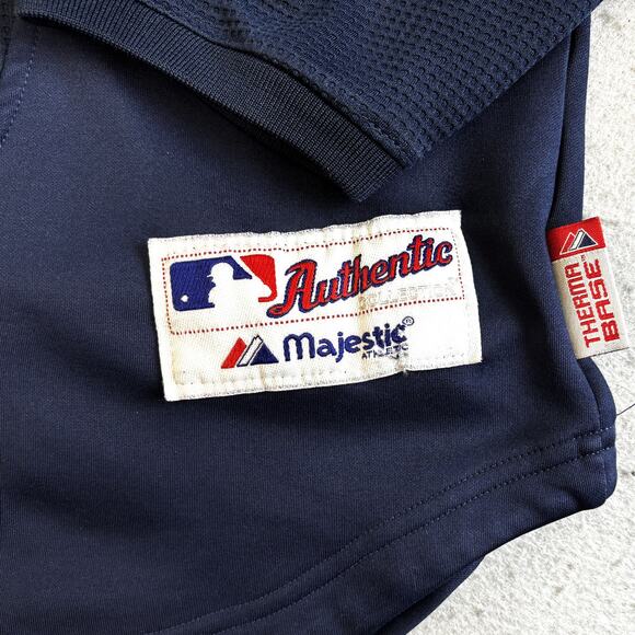 Majestic Washington Nationals Shirt Mens XL Authentic Waffle Sleeve Therma Base - Picture 2 of 8